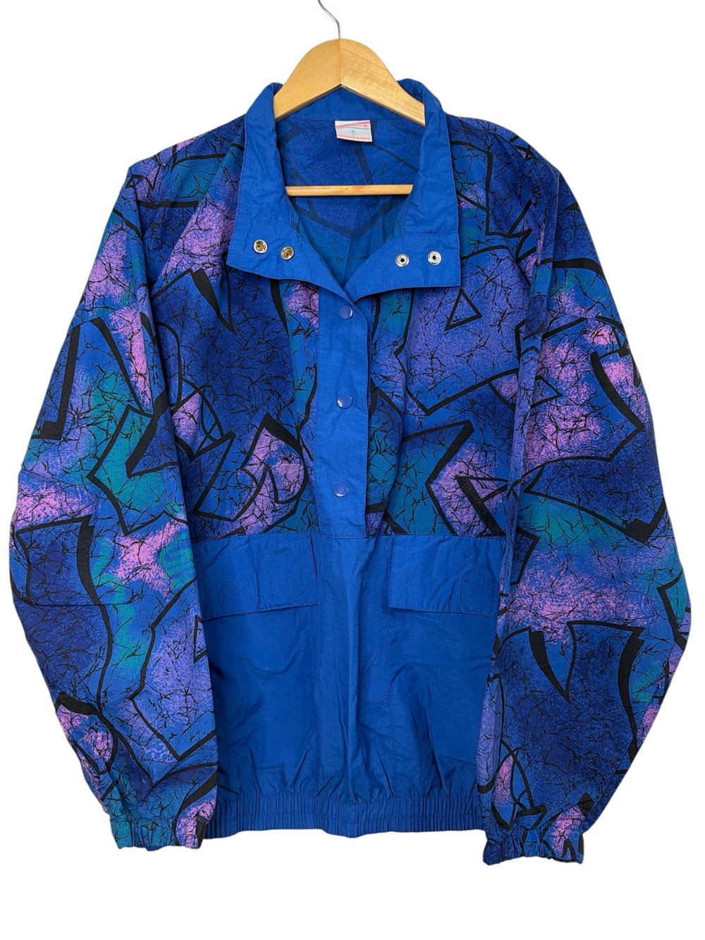 Vintage Lady Foot Locker Abstract Print Pullover Jacket L